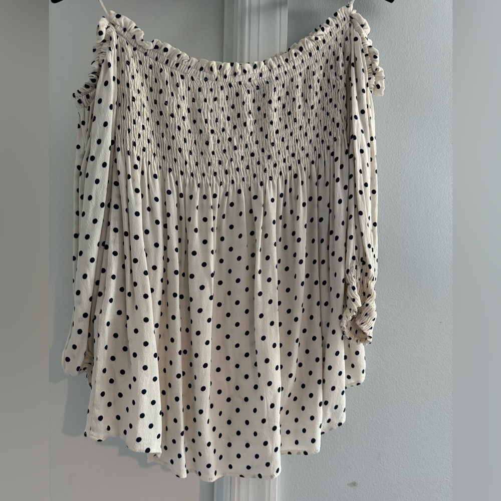 Zara Polka Dot Strapless Blouse (S)